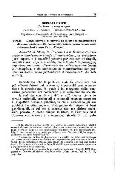 La giustizia amministrativa raccolta di decisioni e pareri del Consiglio di Stato, decisioni della Corte dei conti, sentenze della Cassazione di Roma, e decisioni delle Giunte provinciali amministrative