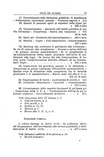 La giustizia amministrativa raccolta di decisioni e pareri del Consiglio di Stato, decisioni della Corte dei conti, sentenze della Cassazione di Roma, e decisioni delle Giunte provinciali amministrative