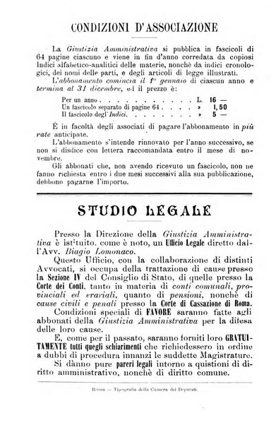 La giustizia amministrativa raccolta di decisioni e pareri del Consiglio di Stato, decisioni della Corte dei conti, sentenze della Cassazione di Roma, e decisioni delle Giunte provinciali amministrative