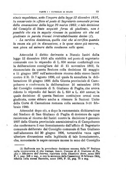 La giustizia amministrativa raccolta di decisioni e pareri del Consiglio di Stato, decisioni della Corte dei conti, sentenze della Cassazione di Roma, e decisioni delle Giunte provinciali amministrative