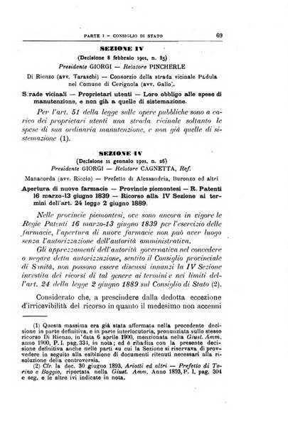 La giustizia amministrativa raccolta di decisioni e pareri del Consiglio di Stato, decisioni della Corte dei conti, sentenze della Cassazione di Roma, e decisioni delle Giunte provinciali amministrative