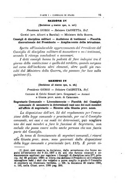 La giustizia amministrativa raccolta di decisioni e pareri del Consiglio di Stato, decisioni della Corte dei conti, sentenze della Cassazione di Roma, e decisioni delle Giunte provinciali amministrative