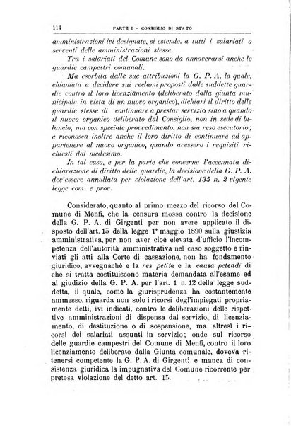 La giustizia amministrativa raccolta di decisioni e pareri del Consiglio di Stato, decisioni della Corte dei conti, sentenze della Cassazione di Roma, e decisioni delle Giunte provinciali amministrative