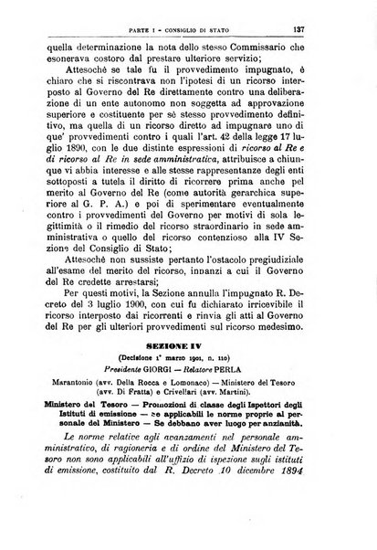 La giustizia amministrativa raccolta di decisioni e pareri del Consiglio di Stato, decisioni della Corte dei conti, sentenze della Cassazione di Roma, e decisioni delle Giunte provinciali amministrative