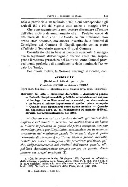 La giustizia amministrativa raccolta di decisioni e pareri del Consiglio di Stato, decisioni della Corte dei conti, sentenze della Cassazione di Roma, e decisioni delle Giunte provinciali amministrative