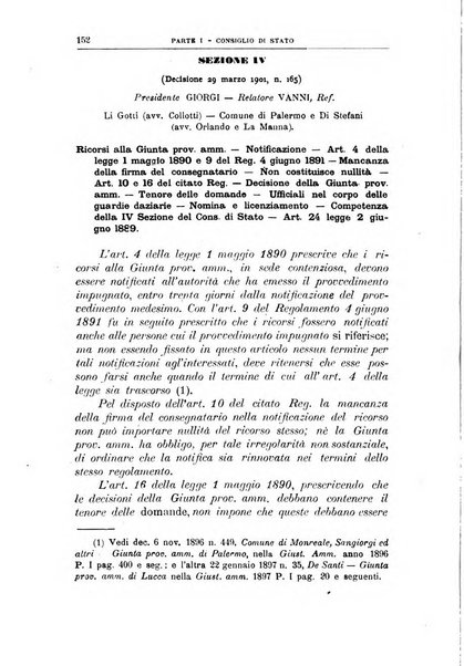 La giustizia amministrativa raccolta di decisioni e pareri del Consiglio di Stato, decisioni della Corte dei conti, sentenze della Cassazione di Roma, e decisioni delle Giunte provinciali amministrative