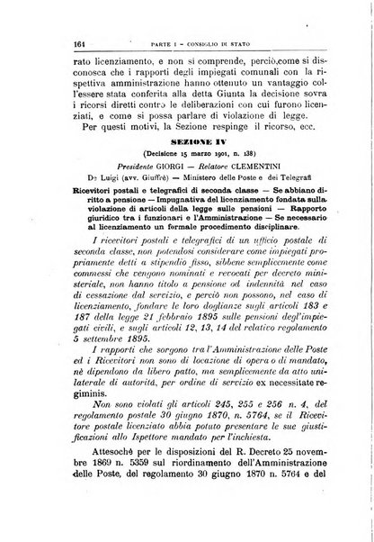 La giustizia amministrativa raccolta di decisioni e pareri del Consiglio di Stato, decisioni della Corte dei conti, sentenze della Cassazione di Roma, e decisioni delle Giunte provinciali amministrative