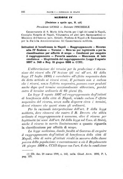 La giustizia amministrativa raccolta di decisioni e pareri del Consiglio di Stato, decisioni della Corte dei conti, sentenze della Cassazione di Roma, e decisioni delle Giunte provinciali amministrative