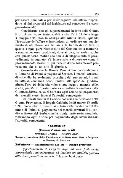 La giustizia amministrativa raccolta di decisioni e pareri del Consiglio di Stato, decisioni della Corte dei conti, sentenze della Cassazione di Roma, e decisioni delle Giunte provinciali amministrative