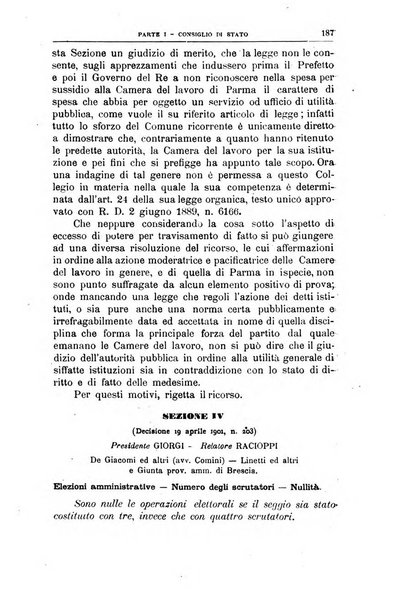 La giustizia amministrativa raccolta di decisioni e pareri del Consiglio di Stato, decisioni della Corte dei conti, sentenze della Cassazione di Roma, e decisioni delle Giunte provinciali amministrative