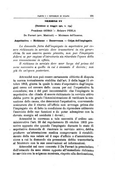 La giustizia amministrativa raccolta di decisioni e pareri del Consiglio di Stato, decisioni della Corte dei conti, sentenze della Cassazione di Roma, e decisioni delle Giunte provinciali amministrative