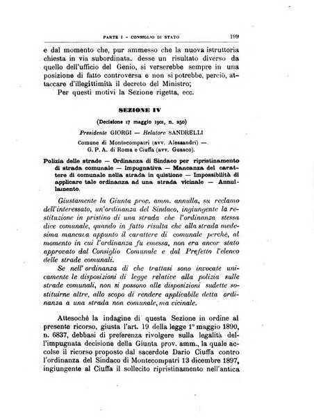 La giustizia amministrativa raccolta di decisioni e pareri del Consiglio di Stato, decisioni della Corte dei conti, sentenze della Cassazione di Roma, e decisioni delle Giunte provinciali amministrative