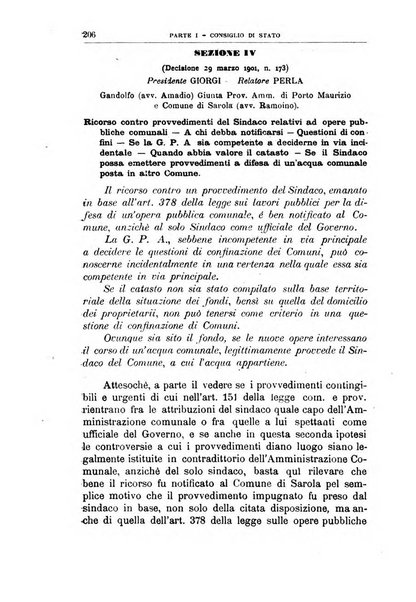 La giustizia amministrativa raccolta di decisioni e pareri del Consiglio di Stato, decisioni della Corte dei conti, sentenze della Cassazione di Roma, e decisioni delle Giunte provinciali amministrative