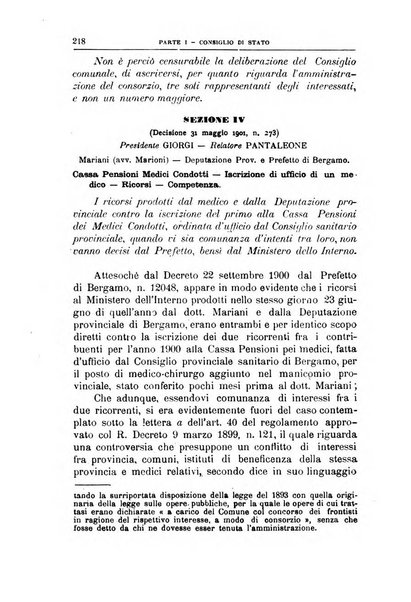 La giustizia amministrativa raccolta di decisioni e pareri del Consiglio di Stato, decisioni della Corte dei conti, sentenze della Cassazione di Roma, e decisioni delle Giunte provinciali amministrative