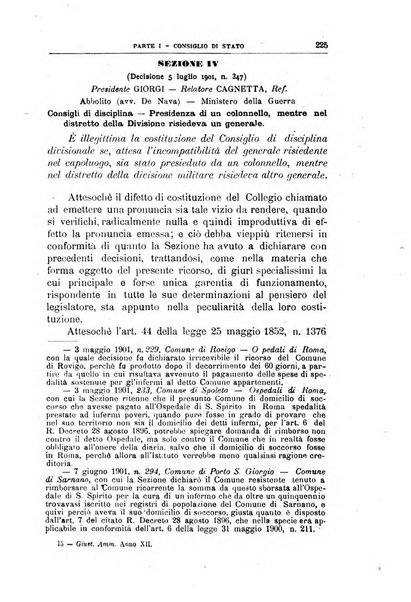 La giustizia amministrativa raccolta di decisioni e pareri del Consiglio di Stato, decisioni della Corte dei conti, sentenze della Cassazione di Roma, e decisioni delle Giunte provinciali amministrative