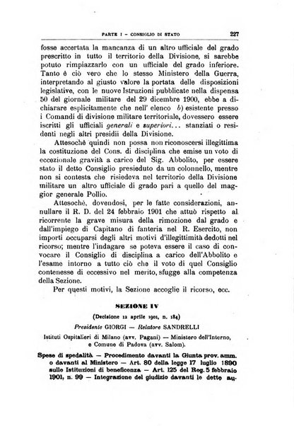 La giustizia amministrativa raccolta di decisioni e pareri del Consiglio di Stato, decisioni della Corte dei conti, sentenze della Cassazione di Roma, e decisioni delle Giunte provinciali amministrative