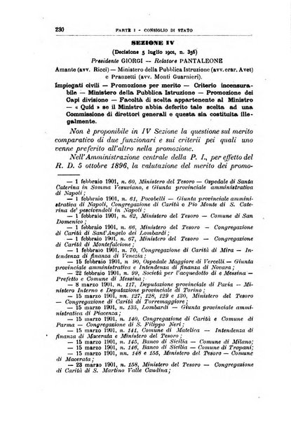 La giustizia amministrativa raccolta di decisioni e pareri del Consiglio di Stato, decisioni della Corte dei conti, sentenze della Cassazione di Roma, e decisioni delle Giunte provinciali amministrative