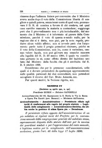 La giustizia amministrativa raccolta di decisioni e pareri del Consiglio di Stato, decisioni della Corte dei conti, sentenze della Cassazione di Roma, e decisioni delle Giunte provinciali amministrative