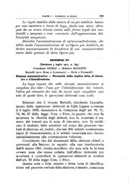 La giustizia amministrativa raccolta di decisioni e pareri del Consiglio di Stato, decisioni della Corte dei conti, sentenze della Cassazione di Roma, e decisioni delle Giunte provinciali amministrative