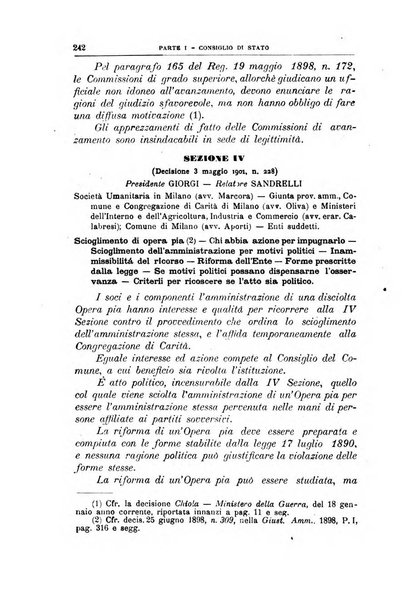 La giustizia amministrativa raccolta di decisioni e pareri del Consiglio di Stato, decisioni della Corte dei conti, sentenze della Cassazione di Roma, e decisioni delle Giunte provinciali amministrative