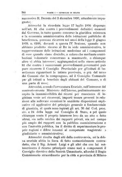 La giustizia amministrativa raccolta di decisioni e pareri del Consiglio di Stato, decisioni della Corte dei conti, sentenze della Cassazione di Roma, e decisioni delle Giunte provinciali amministrative