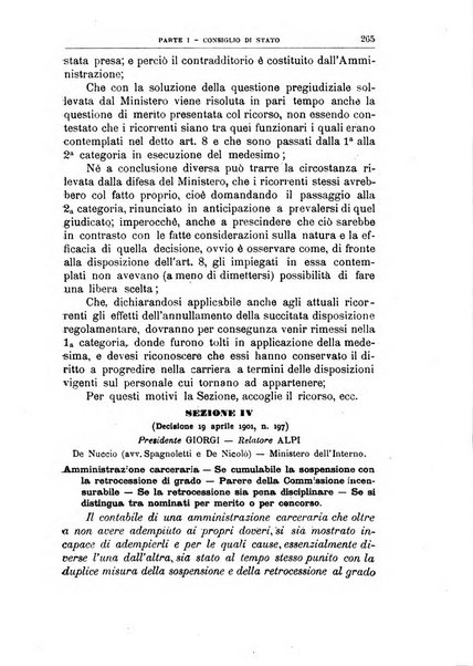 La giustizia amministrativa raccolta di decisioni e pareri del Consiglio di Stato, decisioni della Corte dei conti, sentenze della Cassazione di Roma, e decisioni delle Giunte provinciali amministrative