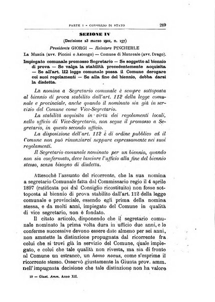 La giustizia amministrativa raccolta di decisioni e pareri del Consiglio di Stato, decisioni della Corte dei conti, sentenze della Cassazione di Roma, e decisioni delle Giunte provinciali amministrative