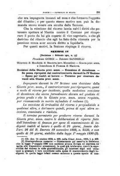 La giustizia amministrativa raccolta di decisioni e pareri del Consiglio di Stato, decisioni della Corte dei conti, sentenze della Cassazione di Roma, e decisioni delle Giunte provinciali amministrative