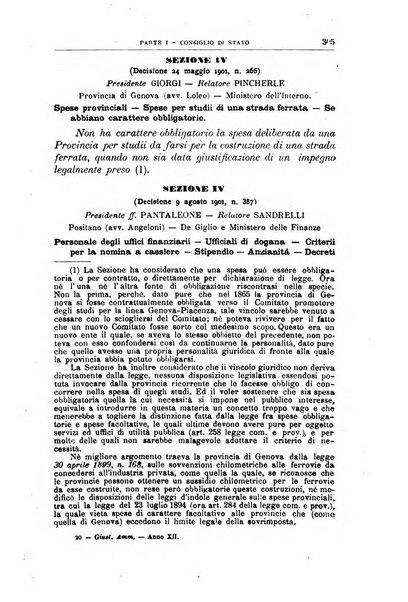 La giustizia amministrativa raccolta di decisioni e pareri del Consiglio di Stato, decisioni della Corte dei conti, sentenze della Cassazione di Roma, e decisioni delle Giunte provinciali amministrative