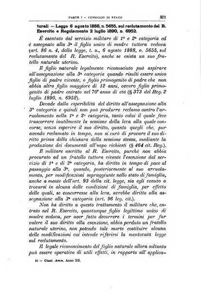 La giustizia amministrativa raccolta di decisioni e pareri del Consiglio di Stato, decisioni della Corte dei conti, sentenze della Cassazione di Roma, e decisioni delle Giunte provinciali amministrative