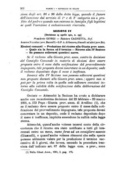 La giustizia amministrativa raccolta di decisioni e pareri del Consiglio di Stato, decisioni della Corte dei conti, sentenze della Cassazione di Roma, e decisioni delle Giunte provinciali amministrative