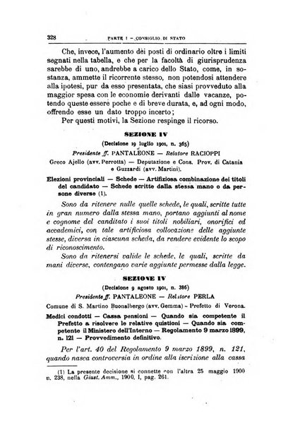 La giustizia amministrativa raccolta di decisioni e pareri del Consiglio di Stato, decisioni della Corte dei conti, sentenze della Cassazione di Roma, e decisioni delle Giunte provinciali amministrative