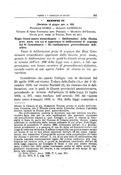 La giustizia amministrativa raccolta di decisioni e pareri del Consiglio di Stato, decisioni della Corte dei conti, sentenze della Cassazione di Roma, e decisioni delle Giunte provinciali amministrative