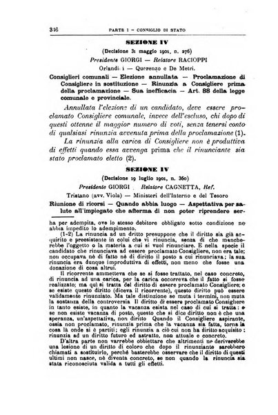 La giustizia amministrativa raccolta di decisioni e pareri del Consiglio di Stato, decisioni della Corte dei conti, sentenze della Cassazione di Roma, e decisioni delle Giunte provinciali amministrative