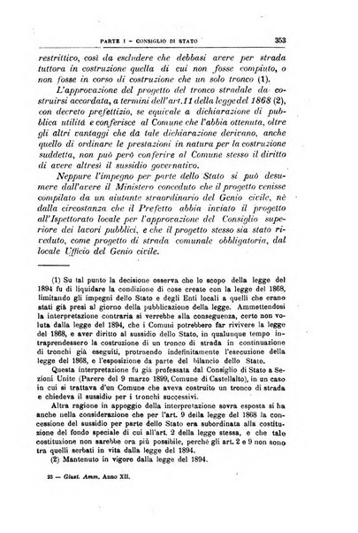 La giustizia amministrativa raccolta di decisioni e pareri del Consiglio di Stato, decisioni della Corte dei conti, sentenze della Cassazione di Roma, e decisioni delle Giunte provinciali amministrative