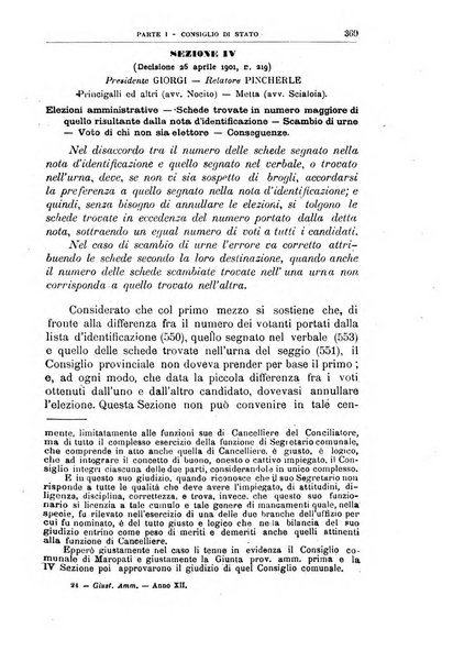 La giustizia amministrativa raccolta di decisioni e pareri del Consiglio di Stato, decisioni della Corte dei conti, sentenze della Cassazione di Roma, e decisioni delle Giunte provinciali amministrative