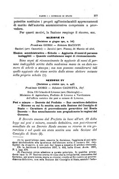 La giustizia amministrativa raccolta di decisioni e pareri del Consiglio di Stato, decisioni della Corte dei conti, sentenze della Cassazione di Roma, e decisioni delle Giunte provinciali amministrative