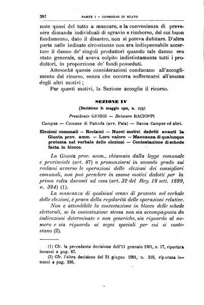 La giustizia amministrativa raccolta di decisioni e pareri del Consiglio di Stato, decisioni della Corte dei conti, sentenze della Cassazione di Roma, e decisioni delle Giunte provinciali amministrative