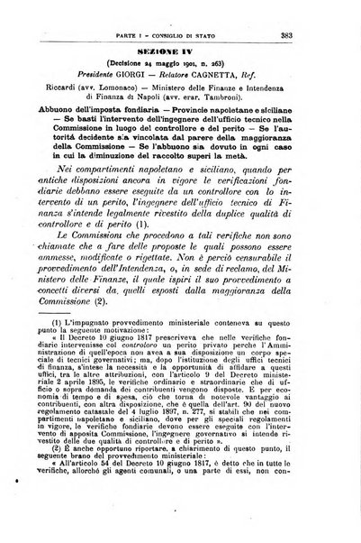 La giustizia amministrativa raccolta di decisioni e pareri del Consiglio di Stato, decisioni della Corte dei conti, sentenze della Cassazione di Roma, e decisioni delle Giunte provinciali amministrative