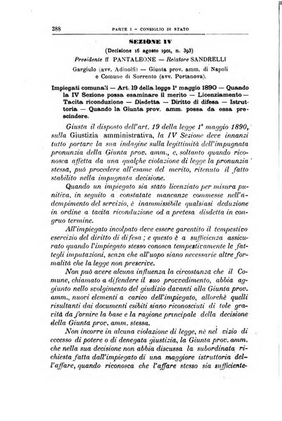 La giustizia amministrativa raccolta di decisioni e pareri del Consiglio di Stato, decisioni della Corte dei conti, sentenze della Cassazione di Roma, e decisioni delle Giunte provinciali amministrative