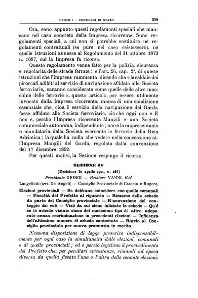 La giustizia amministrativa raccolta di decisioni e pareri del Consiglio di Stato, decisioni della Corte dei conti, sentenze della Cassazione di Roma, e decisioni delle Giunte provinciali amministrative