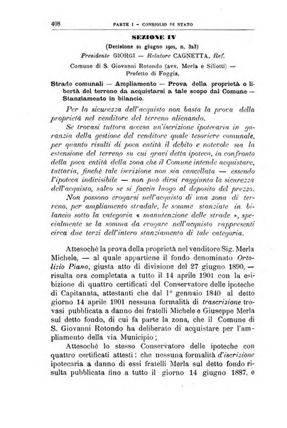 La giustizia amministrativa raccolta di decisioni e pareri del Consiglio di Stato, decisioni della Corte dei conti, sentenze della Cassazione di Roma, e decisioni delle Giunte provinciali amministrative