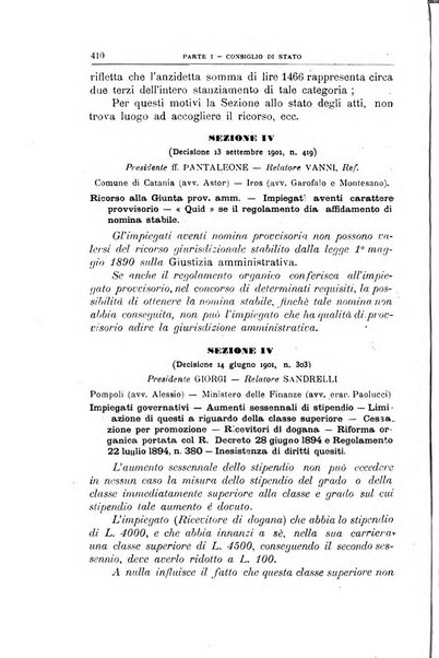 La giustizia amministrativa raccolta di decisioni e pareri del Consiglio di Stato, decisioni della Corte dei conti, sentenze della Cassazione di Roma, e decisioni delle Giunte provinciali amministrative