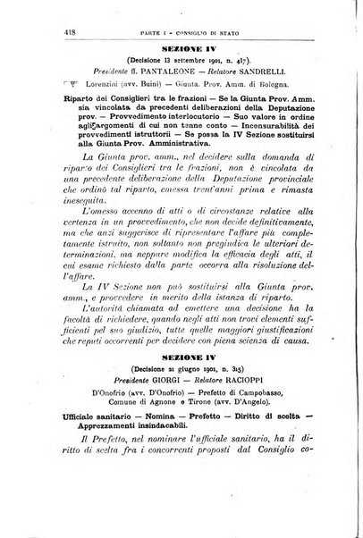 La giustizia amministrativa raccolta di decisioni e pareri del Consiglio di Stato, decisioni della Corte dei conti, sentenze della Cassazione di Roma, e decisioni delle Giunte provinciali amministrative