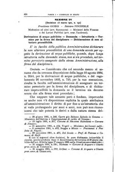 La giustizia amministrativa raccolta di decisioni e pareri del Consiglio di Stato, decisioni della Corte dei conti, sentenze della Cassazione di Roma, e decisioni delle Giunte provinciali amministrative