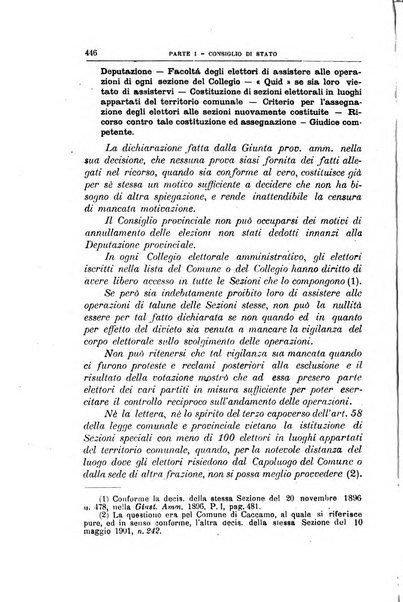 La giustizia amministrativa raccolta di decisioni e pareri del Consiglio di Stato, decisioni della Corte dei conti, sentenze della Cassazione di Roma, e decisioni delle Giunte provinciali amministrative