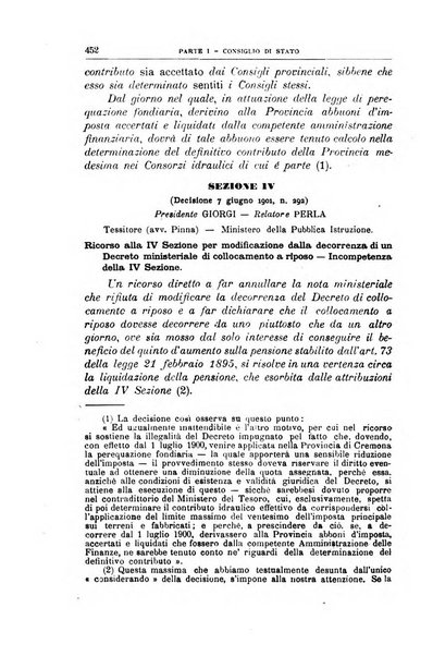 La giustizia amministrativa raccolta di decisioni e pareri del Consiglio di Stato, decisioni della Corte dei conti, sentenze della Cassazione di Roma, e decisioni delle Giunte provinciali amministrative