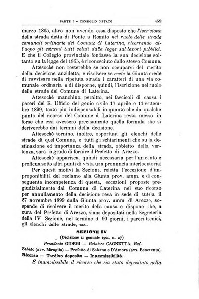 La giustizia amministrativa raccolta di decisioni e pareri del Consiglio di Stato, decisioni della Corte dei conti, sentenze della Cassazione di Roma, e decisioni delle Giunte provinciali amministrative