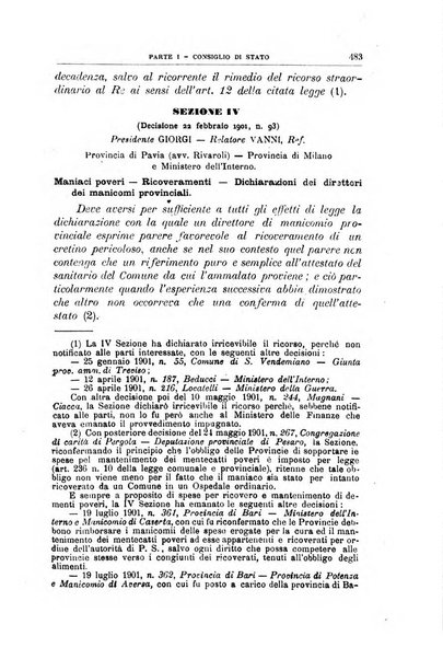 La giustizia amministrativa raccolta di decisioni e pareri del Consiglio di Stato, decisioni della Corte dei conti, sentenze della Cassazione di Roma, e decisioni delle Giunte provinciali amministrative