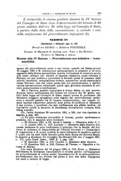 La giustizia amministrativa raccolta di decisioni e pareri del Consiglio di Stato, decisioni della Corte dei conti, sentenze della Cassazione di Roma, e decisioni delle Giunte provinciali amministrative